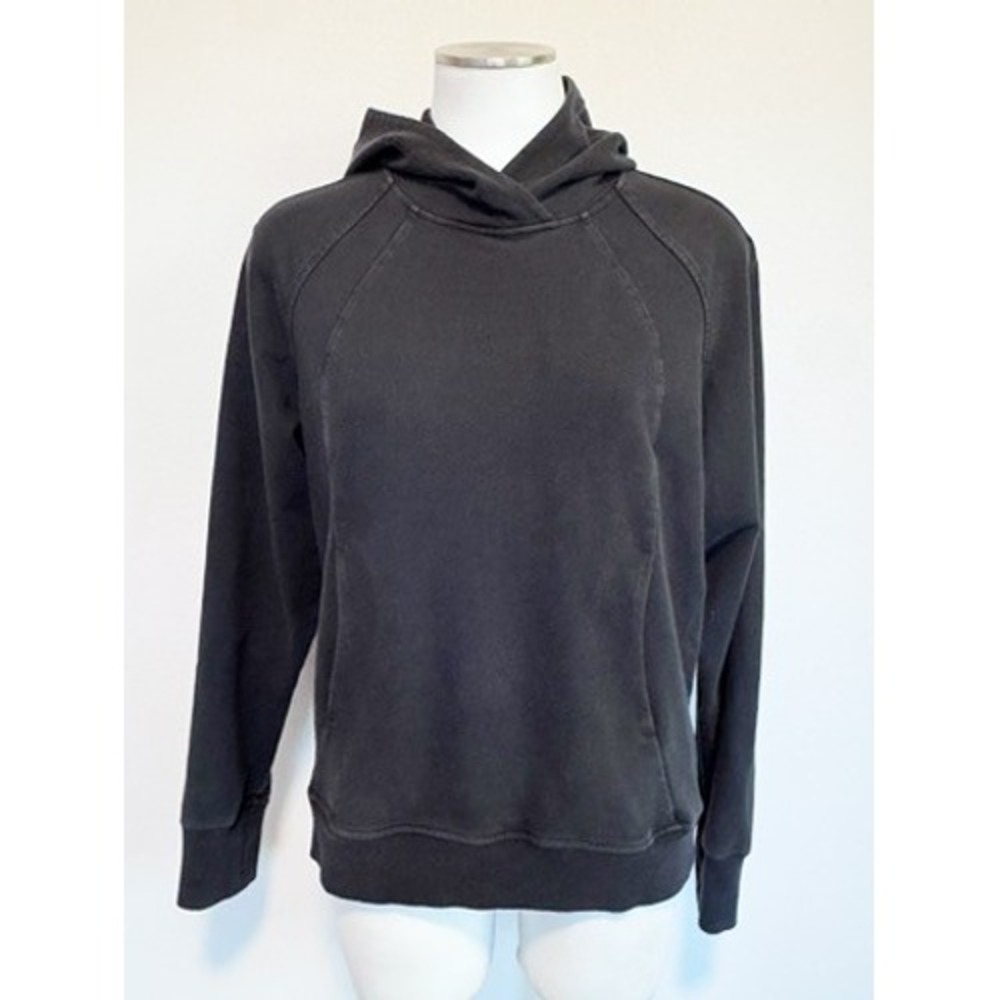 Lululemon Scuba Pullover Hoodie Black Cotton Terry W3BRRS Size 6